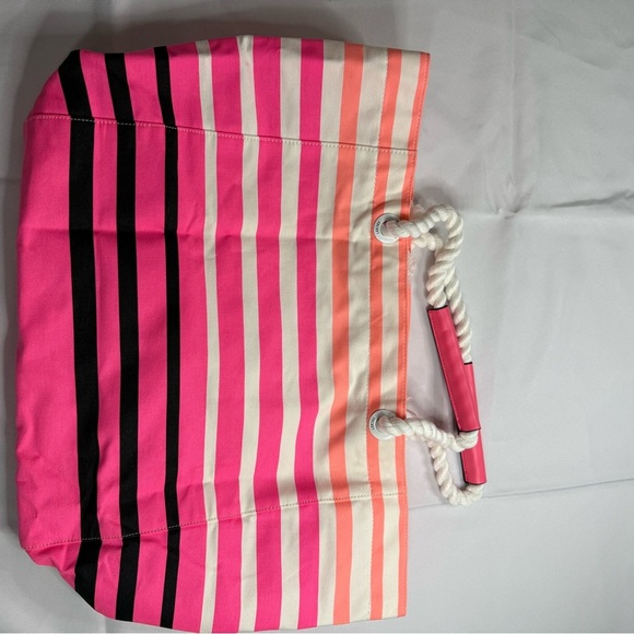 Victoria's Secret Pink and Black Striped Tote - Picture 5 of 5